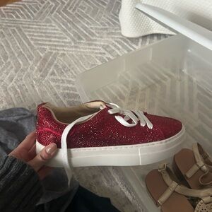 Betsey Johnson Glittering Red Sneakers